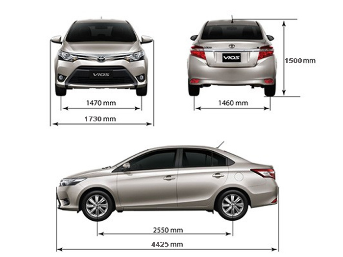 Thông số kích thước xe Vios so với Accent và City có gì khác biệt