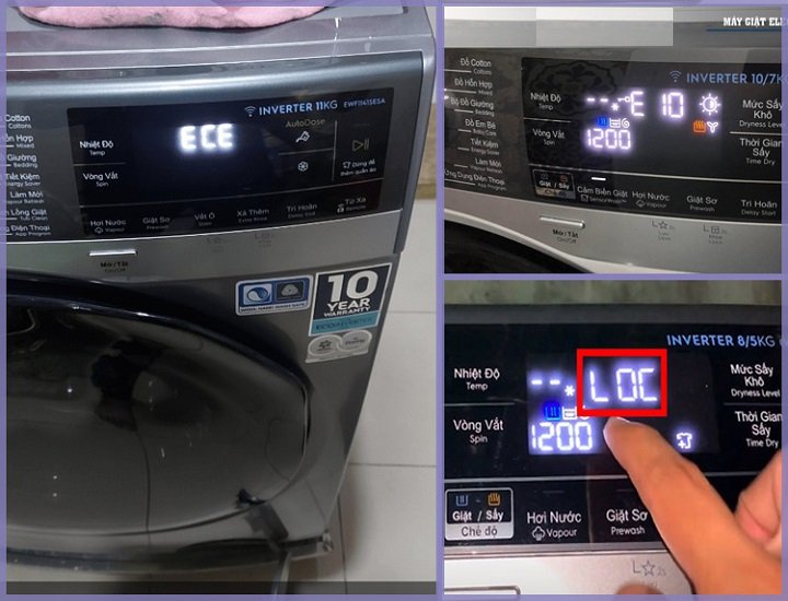 bảng mã lỗi máy giặt Electrolux