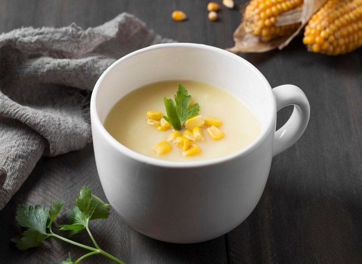 cháo ngô ngọt pha sữa cho bé